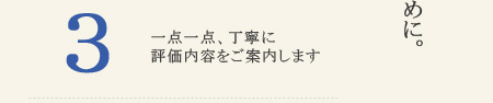 丁寧に評価内容をご案内します